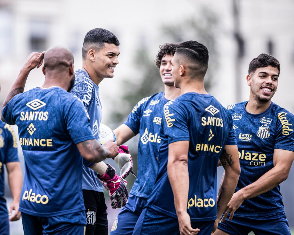 Santos em treinamento para jogo contra o América. Foto: Raul Baretta/Santos