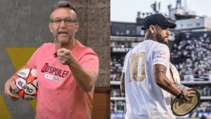 Fotos: Reprodução/Band e X oficial do Santos