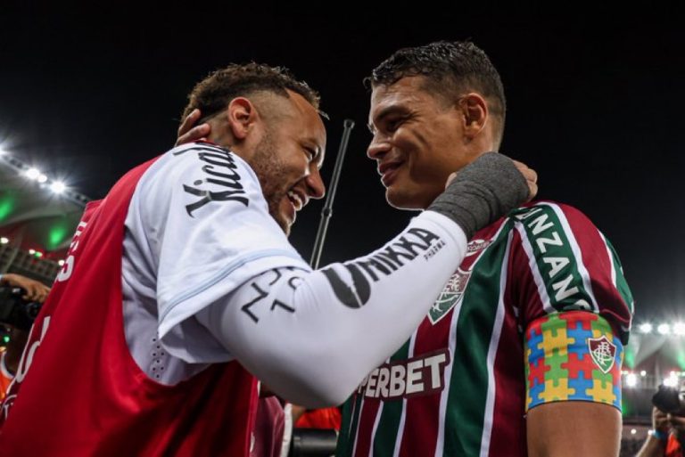 Neymar e Thiago Silva - Foto: X do Fluminense