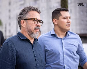 Cleber Xavier e Pedro Martins no Santos