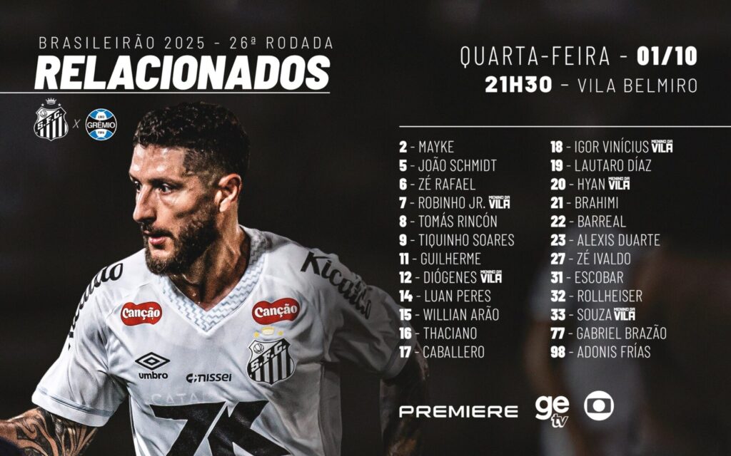 Foto: Redes Sociais Santos